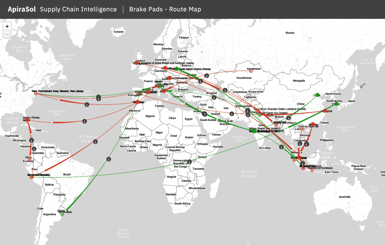 模倣品流通経路を可視化するグローバルルートマップ