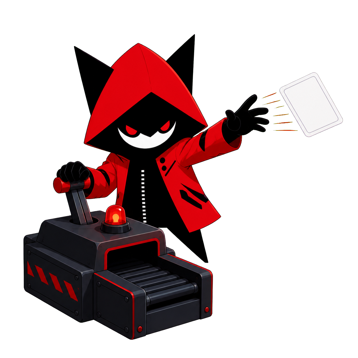 怪しい業者を表すBadbyteが出品カードを作るイラスト